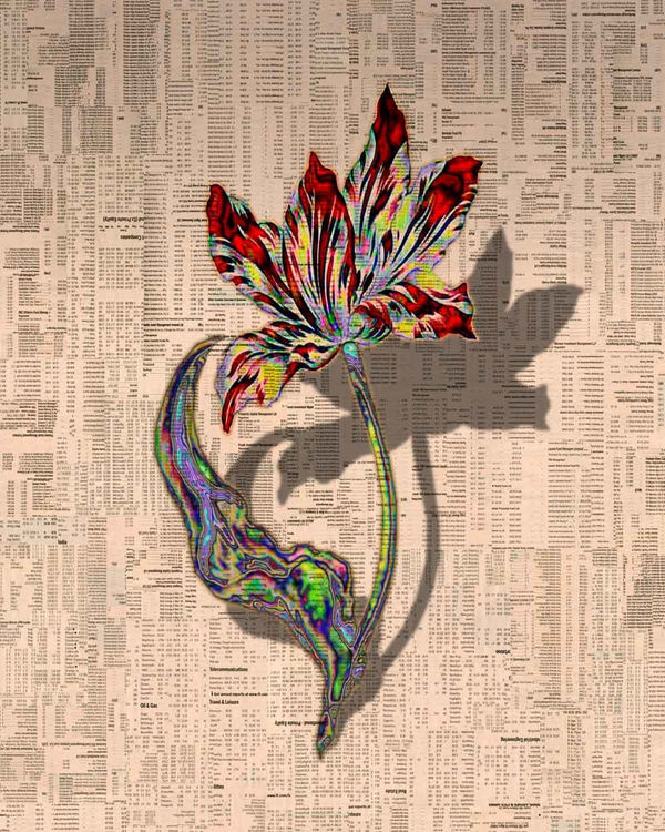 Tulipmania #12, 2012 Archival inkjet print with satin and UV glazes with hand-painting in acrylic on Somerset Satin 330 gsm paper Paper 62.0 x 50.6 cm / Image 50.8 x 40.6 cm