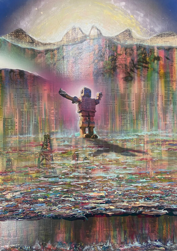 Diplomat, 2010 Financial Times newspaper, archival inkjet and acrylic on canvas 75 x 54 cm 29 1/2 x 21 1/2 in