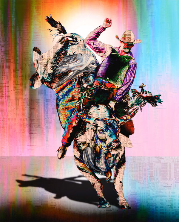 Minotaur 3, 2015 Archival inkjet print with hand-painting in acrylic on Hahnemüle Photo Rag Bright White 310 gsm paper dry mounted to 1.5mm aluminium 74.6 x 60 cm 29 1/2 x 23 1/2 in