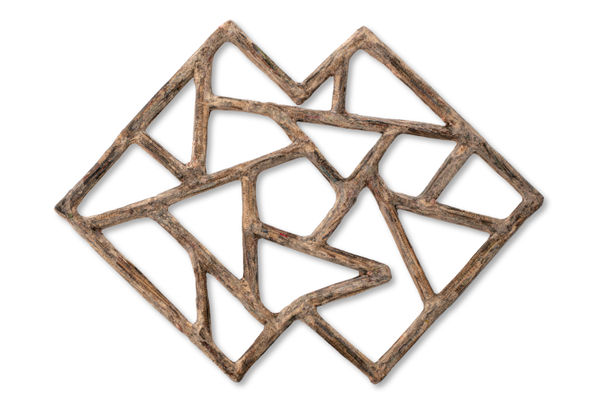 Window #12 Du Fu‘s "Through the Window" (窗外), 2023 Financial Times newspaper, bamboo and adhesive 75 x 55 cm 29 1/2 x 21 1/2 in