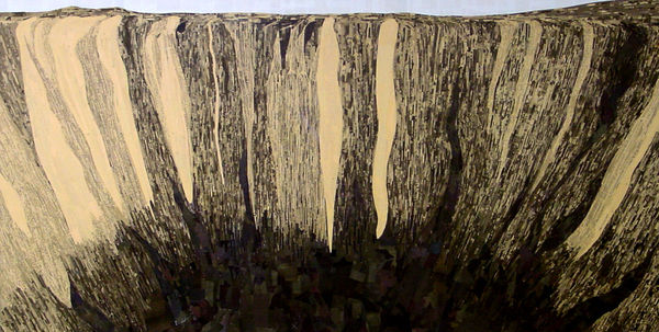 Fall, 2002 Financial Times newspaper and collage on canvas