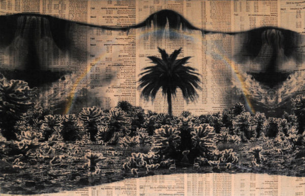 Mycloptic Shift (Paper), 2004 Financial newspaper and archival inkjet on paper