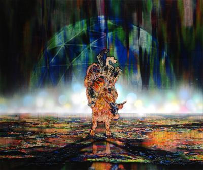 Minotaur No. 10, 2010 Financial newspaper, archival inkjet and acrylic on canvas 168 x 200 cm 66 1/2 x 78 1/2 in