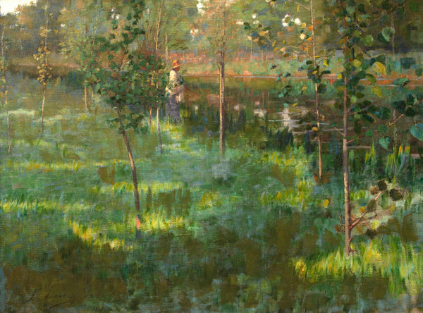 La Pêcheuse, Grez-sur-Loing, 1884 Sir John Lavery