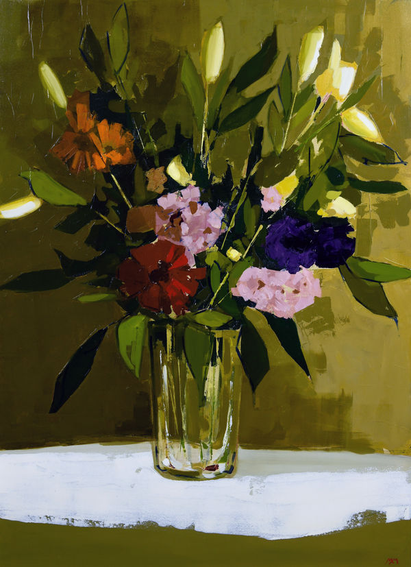 Flowers in a glass vase Martin Mooney