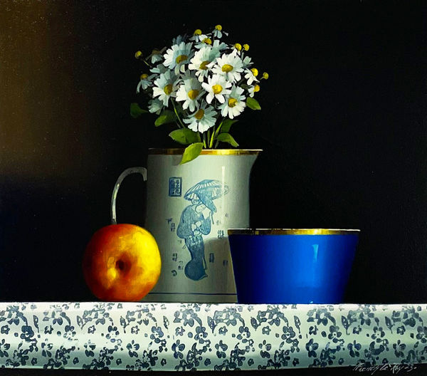 The Blue Bowl and Apple David French Le-Roy