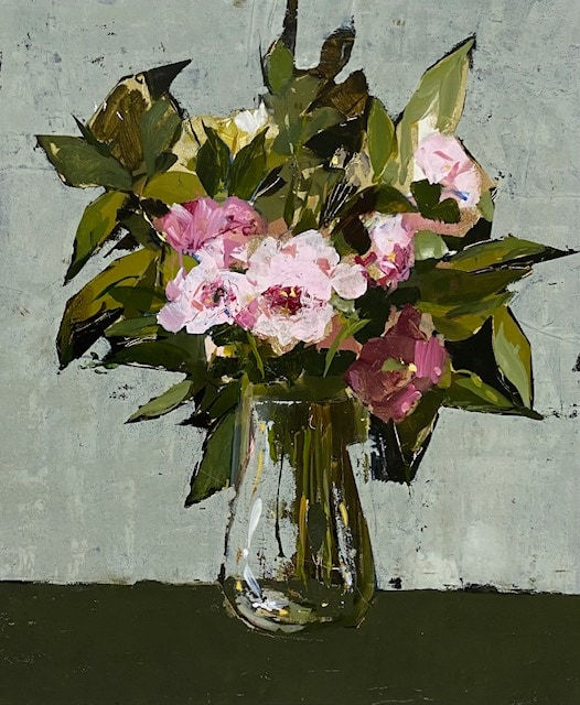 Pink Roses in a glass vase