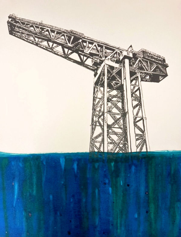 Jila Peacock, Blue Green Crane, 2022