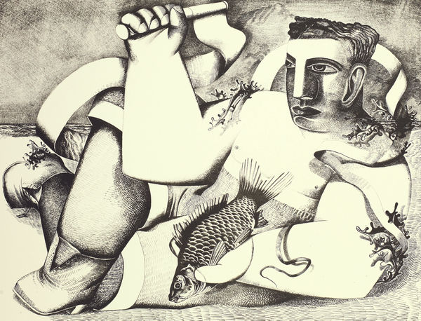 John Byrne, Boy with Carp, 1994