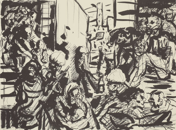 Peter Howson, Helping Refugees, 1994