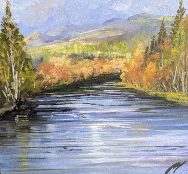 Allison Young, October Trees, River Tay from Dunkeld