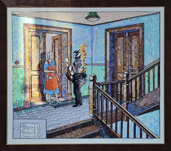 Владимир Григ ОРФЕЙ , 2024 Холст, акрил, стеклярус, мозаика 105 x 120 cm