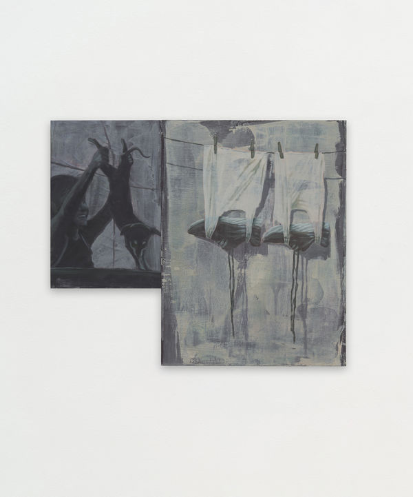 Arturo Kameya Plasticity, 2024 Acrylic and clay powder on wood, diptych 73 x 88 cm | 28 3/4 x 34 5/8 in