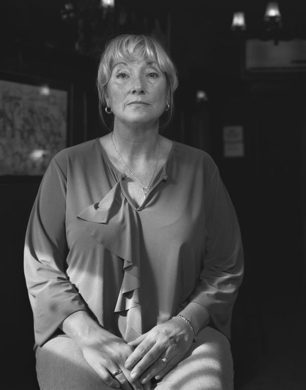 Dana Lixenberg Gonny, Zeedijk, 2022, 2025 Gelatin Silver print mounted on aluminum, maple frame, museum glass Print size: 32.7 x 26 cm | 12 7/8 x 10 1/4 in Frame size: 34 x 27.5 x 3 cm | 13 3/8 x 10 7/8 x 1 1/8 in Edition of 4 plus 2 artist's proofs