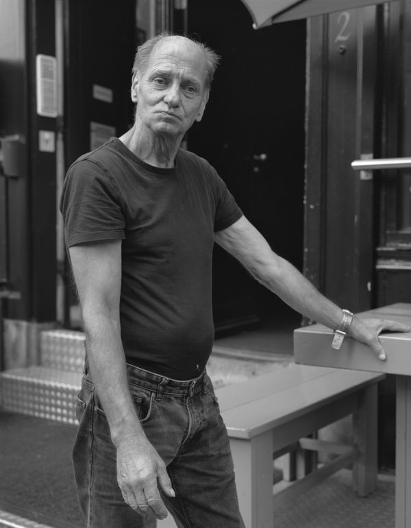 Dana Lixenberg Rob, Oudezijds Voorburgwal, 2021, 2025 Gelatin Silver print mounted on aluminum, maple frame, museum glass Print size: 32.7 x 26 cm | 12 7/8 x 10 1/4 in Frame size: 34 x 27.5 x 3 cm | 13 3/8 x 10 7/8 x 1 1/8 in Edition of 4 plus 2 artist's proofs