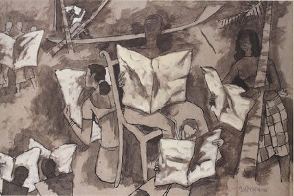 Maqbool Fida Husain 100% Literacy (Folklore Kerala series), c. 2010 Offset Lithograph on Paper Signed (lower right), titled (lower middle) and numbered (lower left) edition 327/600 35 x 53 cm 20 7/8 x 13 3/4 in