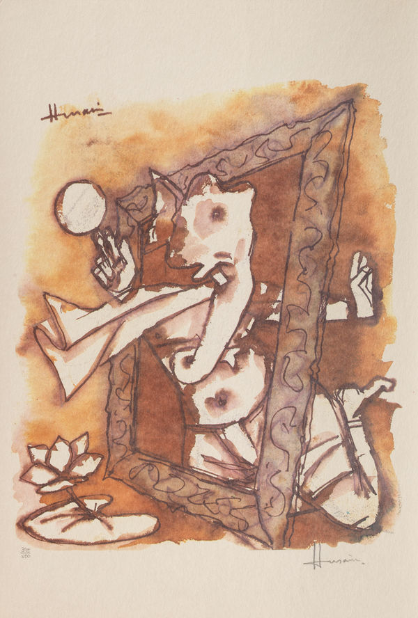 Maqbool Fida Husain Ashta Vinayak series Offset print on paper 52 x 35.4 cm 20 1/2 x 13 15/16 in Signed by hand as well printed signature edition 395/500