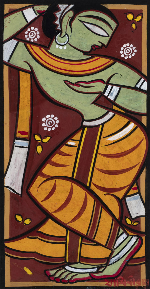 Jamini Roy, Untitled (Dancing Gopi), Circa 1950s