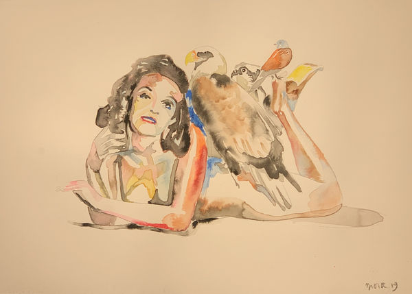 Jim Moir, Figure with Birds, 2019