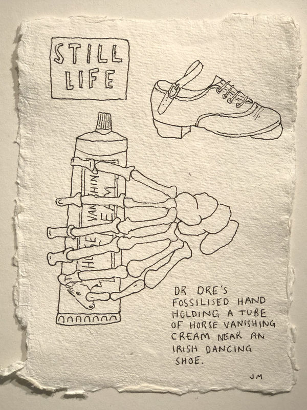 Jim Moir Still Life with Dr Dre's Hand, 2018 Ink on paper 15.5 x 11 cm