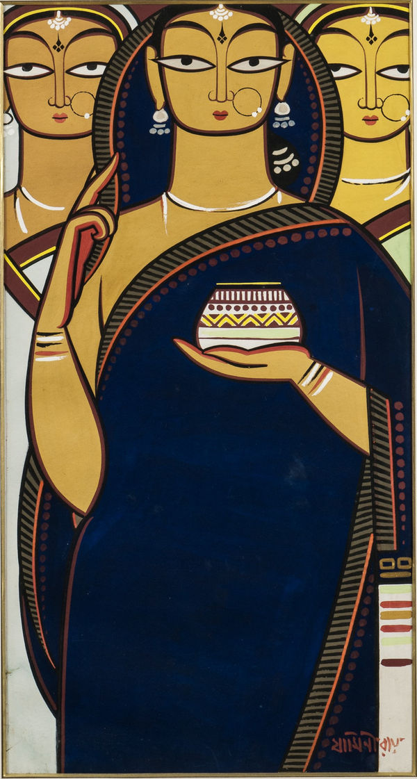 Jamini Roy, Untitled (Three Maidens)