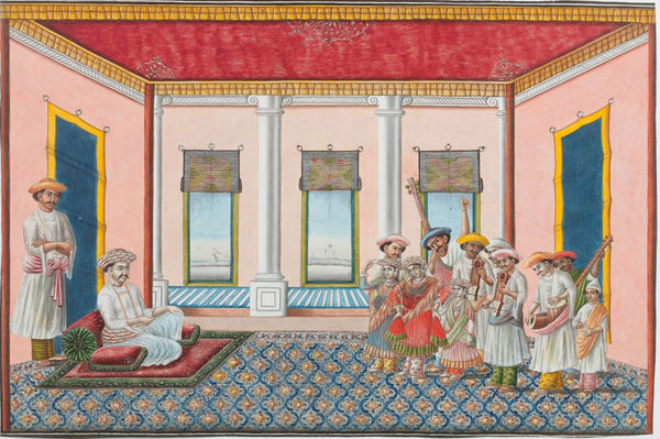 Nautch Scene, circa 1830-40 Patna, circa 1830-40 Watercolour & opaque pigments on paper 27 x 41 cm 10 5/8 x 16 1/8 in