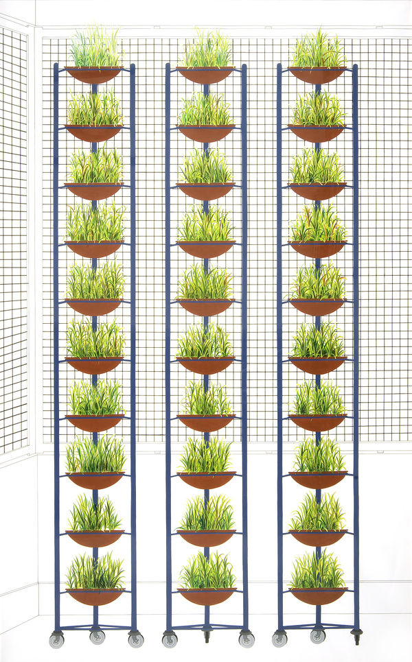 Sunoj D b.1979Urban Farmland Project, 2009 Signed on the reverse Acrylic, colour pencils and pen on acid free paper 215.9 x 134.6 cm 85 x 53 in
