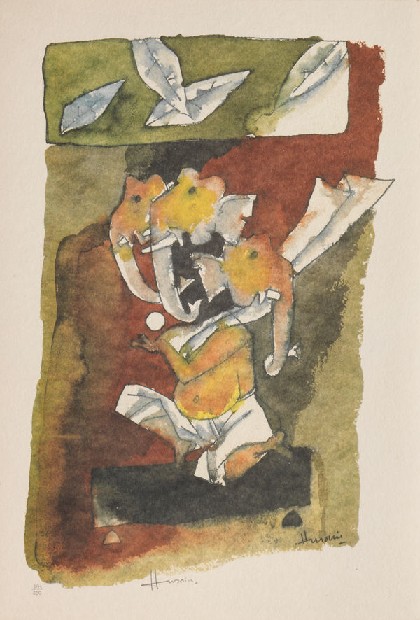 Maqbool Fida Husain Ashta Vinayak series Offset print on paper 52 x 35.4 cm 20 1/2 x 13 15/16 in Signed by hand as well printed signature edition 395/500