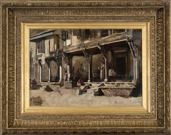 Edwin Lord Weeks 1849-1903Merchants in Bombay, c.1883 Oil on canvas Signed and inscribed 'E.L. Weeks/ Bombay' lower left 33 x 47.5 cm 13 x 18 3/4 in