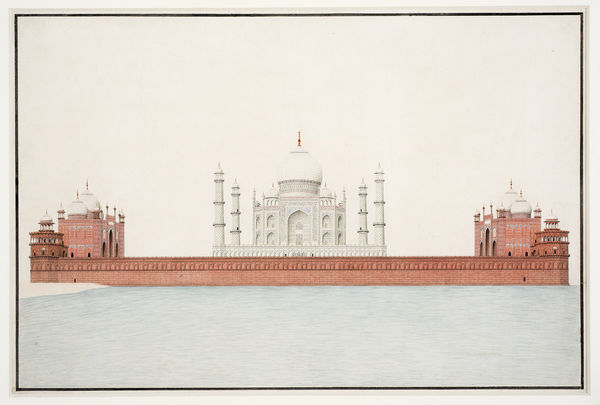 View of the Taj Mahal from the Yamuna River, circa 1825-1850 Watercolour on paper 32.5 x 48 cm 12 3/4 x 18 7/8 in