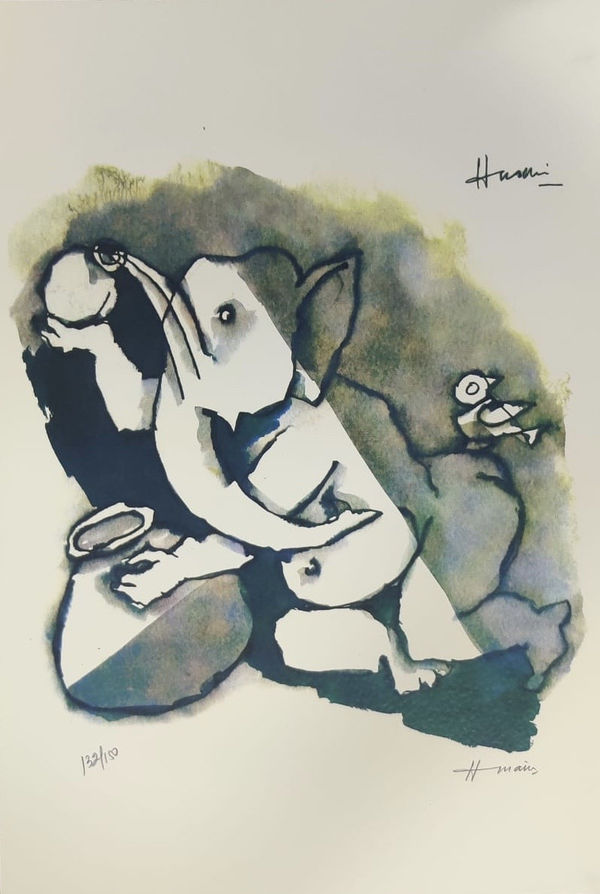 Maqbool Fida Husain Untitled (Ashta Vinayak Series), 2007 Offset Lithograph on Paper Signed (lower right) and numbered 132/150 (lower left) 50.8 x 35.6 cm 20 x 14 in