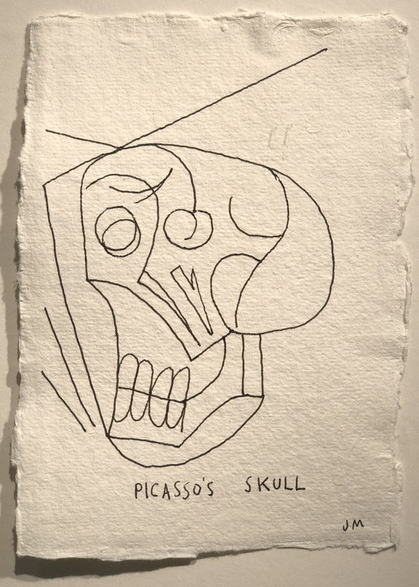 Jim Moir Skull of Picasso, 2018 Ink on paper 15.5 x 11 cm