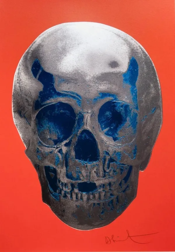 Damien Hirst, 'Till Death Do Us Part Skull (Red, Silver, and Blue), 2012