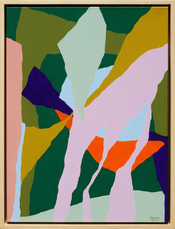 Fernanda Martinez's panting of abstract shapes and various colors