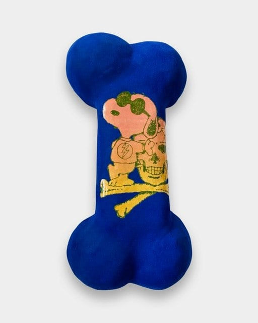 AP Shrewsbury - ceramic bone in cobalt blue with orange Snoopy and skull