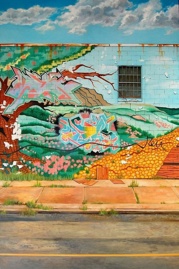Jessica Hess painting of mural on wall
