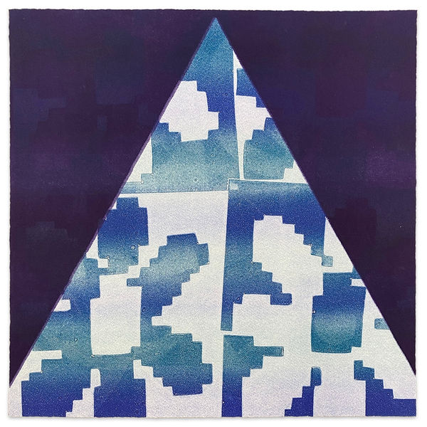 Karen Lederer floral pyramid monoprint