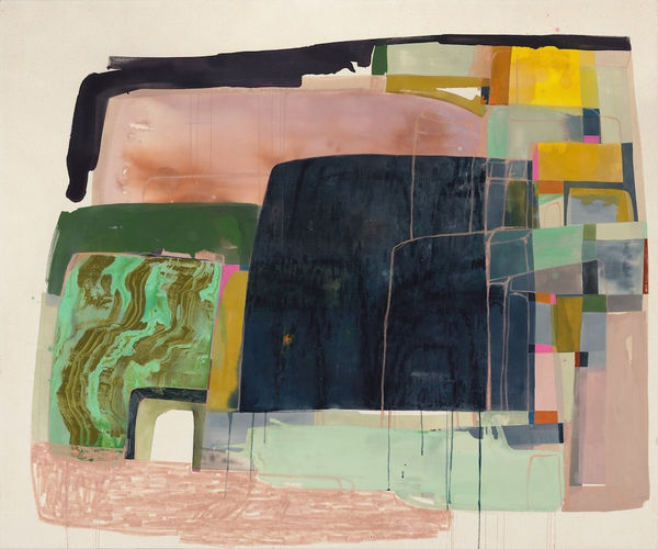 Abstract painting of colorful rectangular shapes