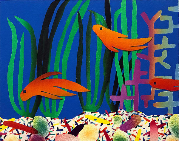Karen Lederer painting of goldfish underwater