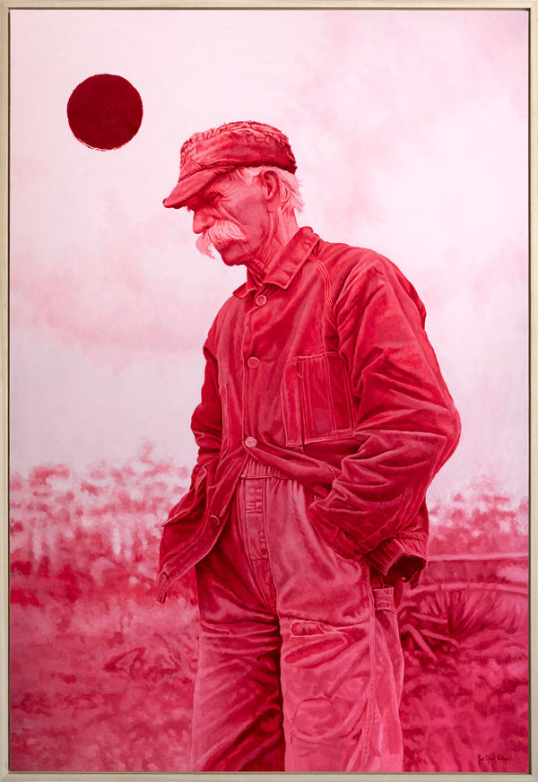 Joel Daniel Phillips red oil painting of man