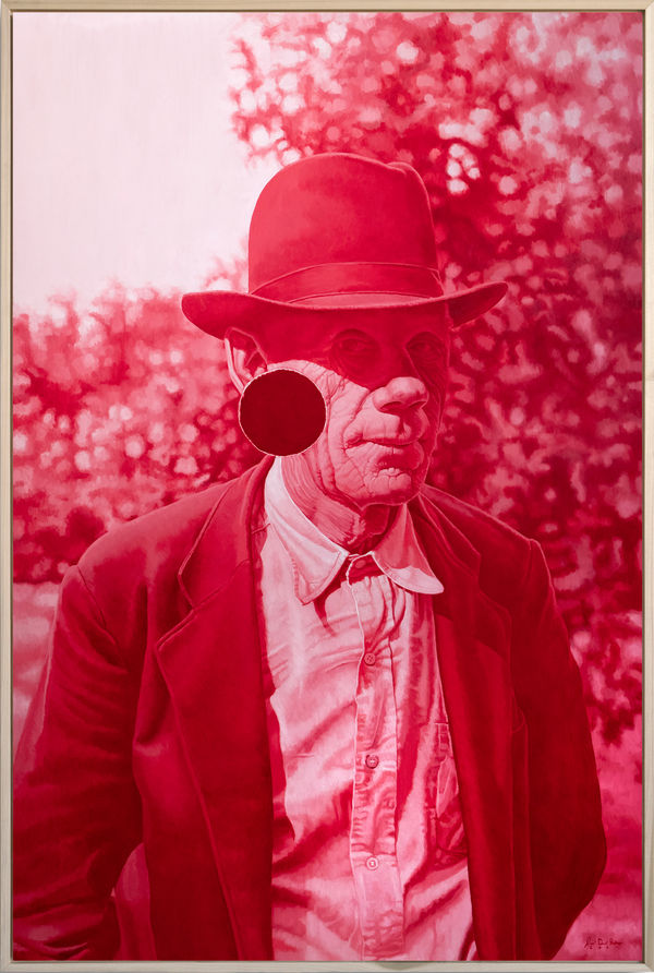 Joel Daniel Phillips red oil painting of man