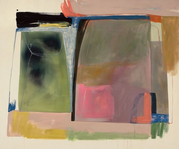 Abstract painting of colorful rectangular shapes