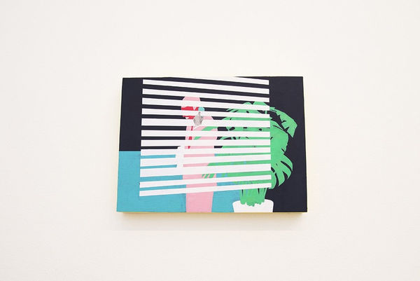 Mario Wagner colorful painting of figure and plant