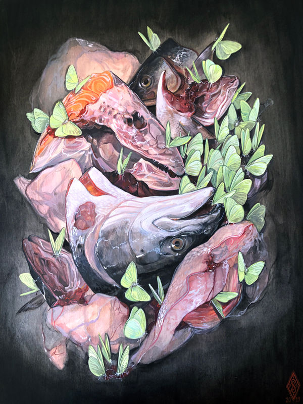 Stephanie Brown, Still Life with Fish (Cloudless Sulphur), 2019