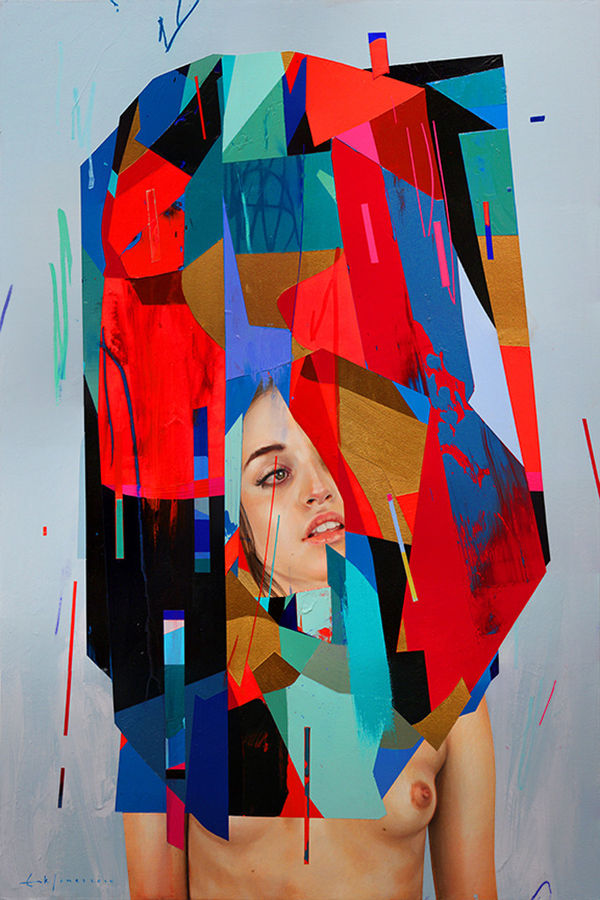 Jessica Hess female with abstract shapes