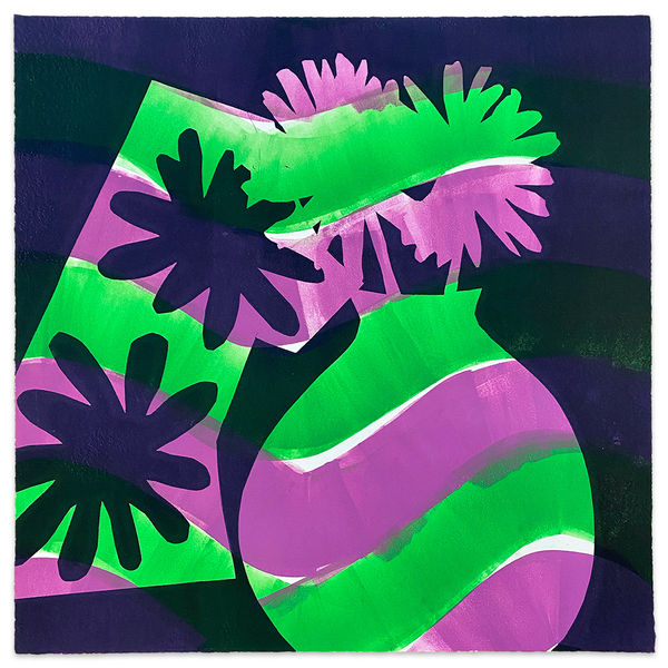 Karen Lederer floral vase monoprint