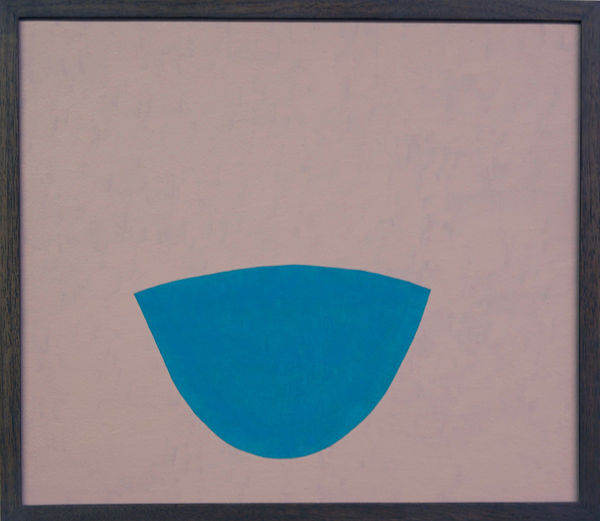 Stuart Pittman's painting of a blue shape on a grey background