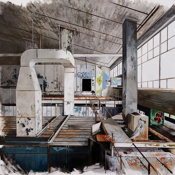 Jessica Hess painting of abandoned building