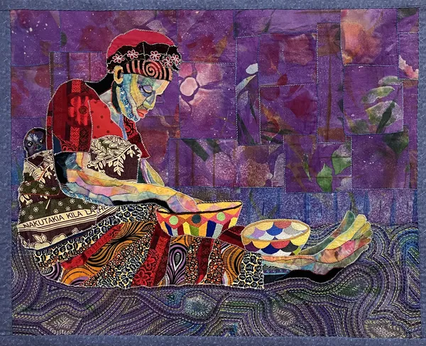 Alice Aida Ayers Tanzania Mama, 2024 Mixed Media Textile 38" x 47"