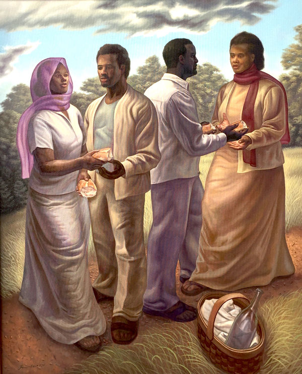 Lawrence Finney A Pause Along The Way, 2003 Oil 35 1/2 x 30